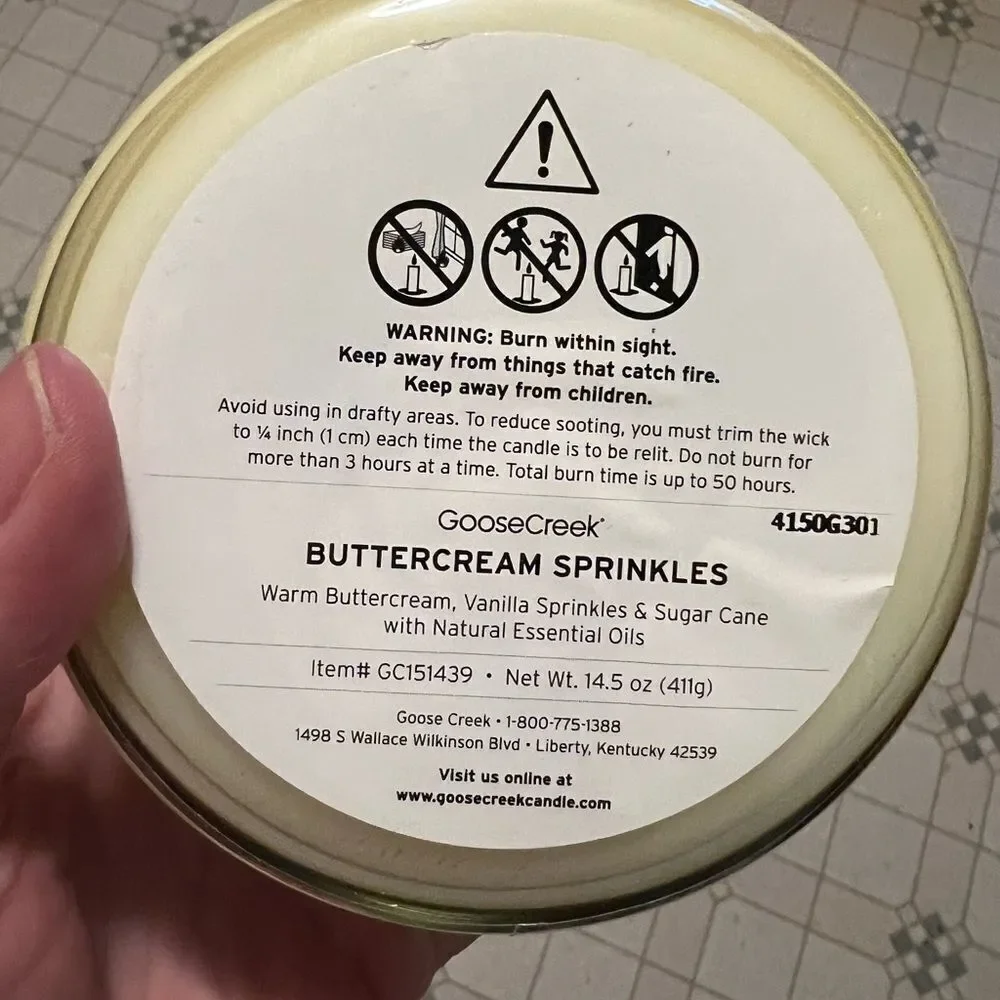 Goose Creek Buttercream Sprinkles 3 Wick Candle 14.5oz